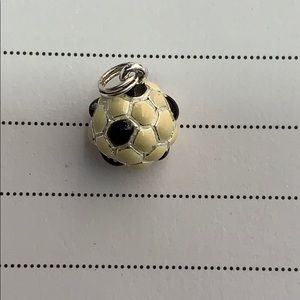 Tiny Sterling and Enamel Soccer Ball Charm